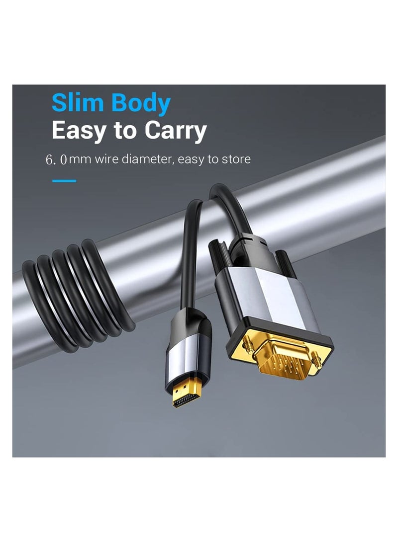 HDMI to VGA Adapter Cable, 3M/9.8ft Gold Plated 1080P Digital HDMI to VGA Analog Video Adapter Converter Cable for Computer, Desktop, Laptop, PC, Monitor, Projector, HDTV