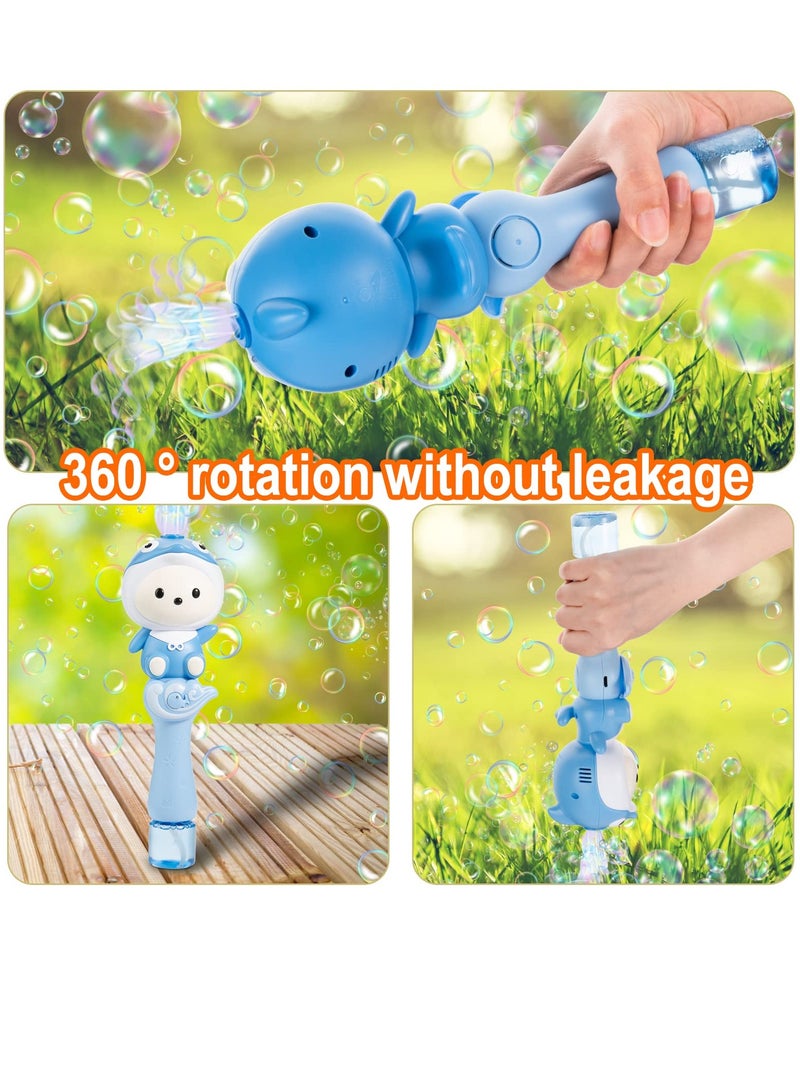 Rechargeable Bubble Machine for Kids Automatic Multifunction Electric Dolphin Bubble Maker with Music and Lights USB Rechargeable Leakproof Bubble Bottle Outdoor Toy Gift for Kids 3-8 Years Old