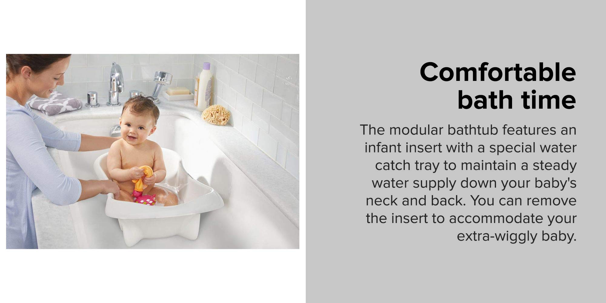 2-Piece, 4 In 1 Warming Comfort Infant To Toddler Bathtub Set