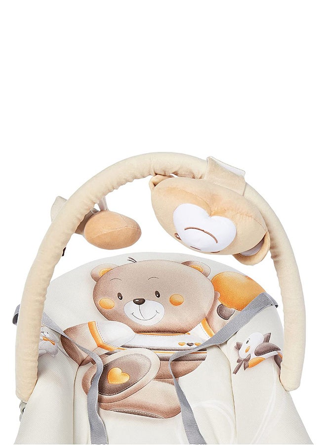 Portable Giocam Baby Infant Rocking, Bouncer, Sway Gentle Swaying Rocker, Support With Safety, Cradle, Adjustable 3-position Backrest, Soft Fabric Cover Form 0-9 Kg - Beige