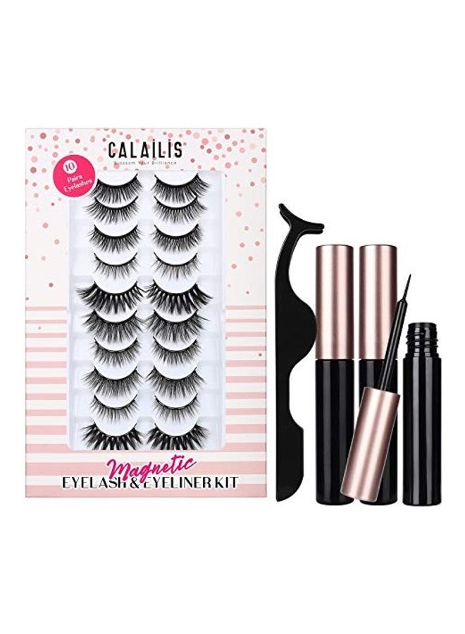 Magnetic False Eyelash And Eyeliner Kit Black