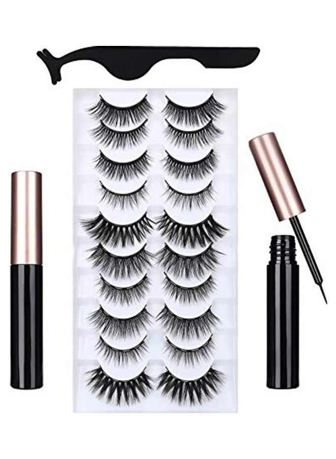 Magnetic False Eyelash And Eyeliner Kit Black