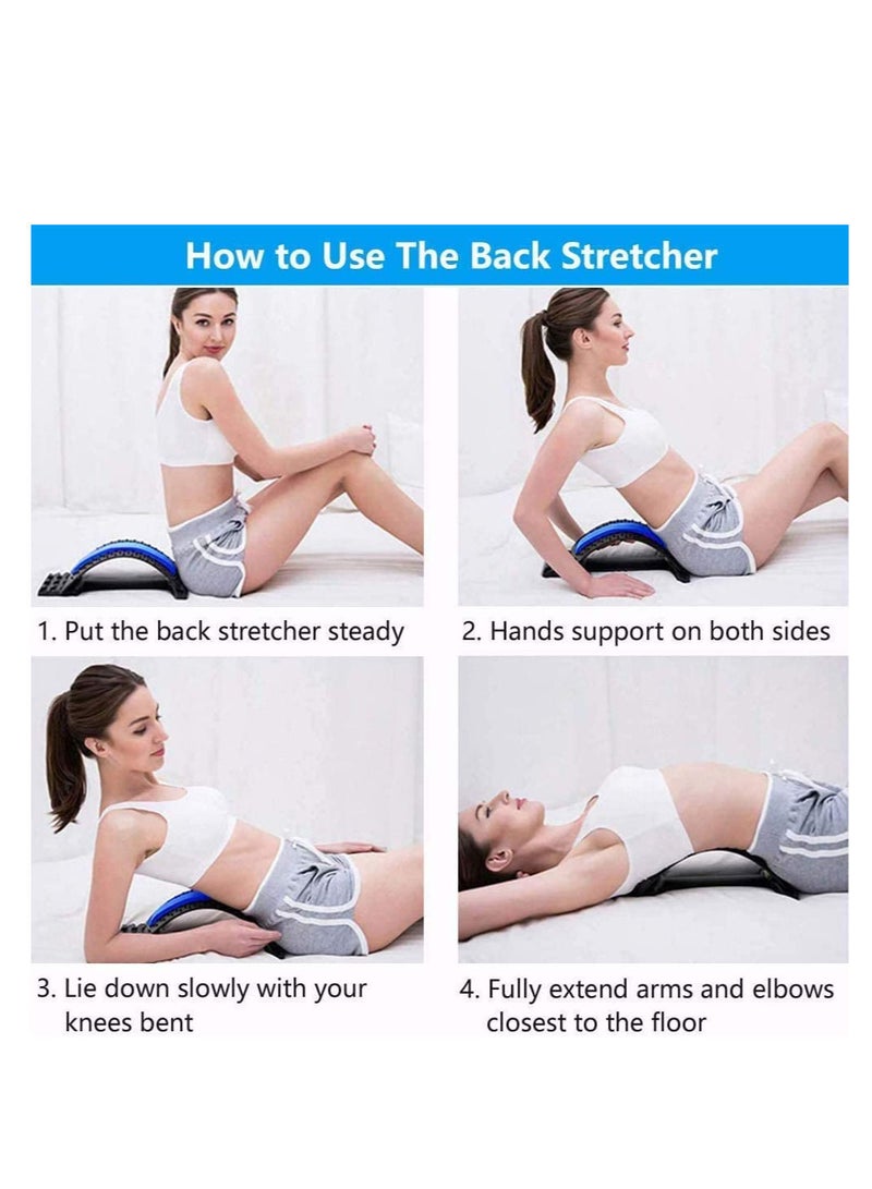 Lower Back Stretcher with Acupressure Points Multi-Level Back Massager Lumbar for Pain Relief Chronic Herniated Disc Sciatica Scoliosis Spinal Back Stretcher for Relieve Back Pain