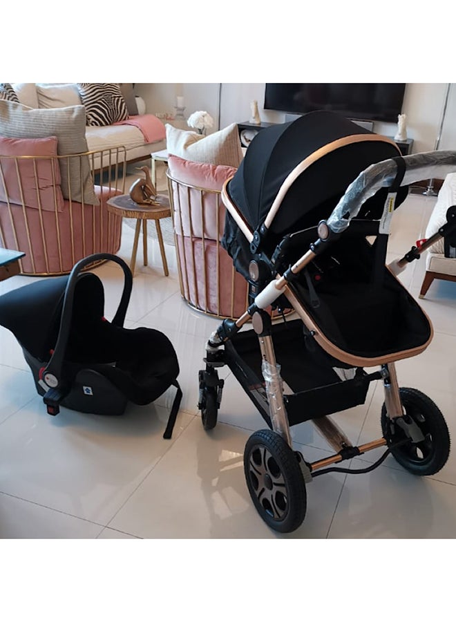 4-In-1 Luxury Stroller Travel System - Black