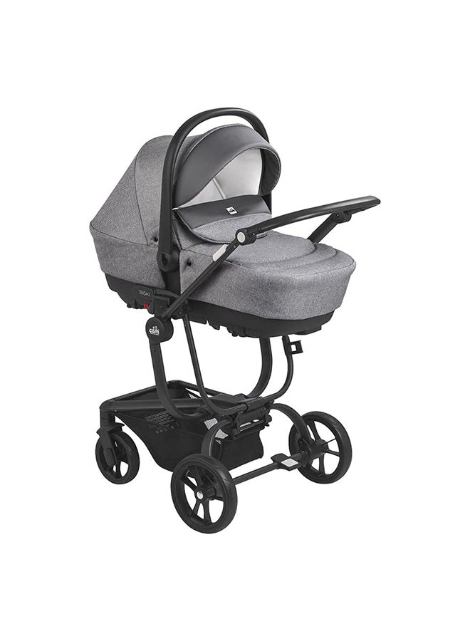 Taski Sport Baby Travel System - Grey -  Super Compact And Lightweight Travel System, Very Spacious, From 0 To 4 Years Old, 22 Kg, Rocking Function, Made In Italy, Aluminium Frame