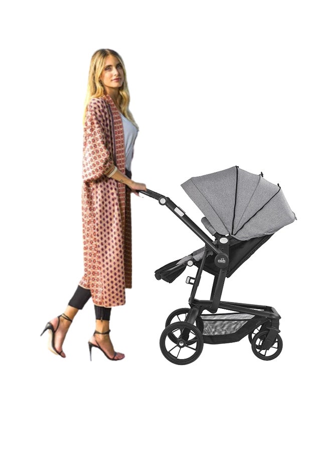 Taski Sport Baby Travel System - Grey -  Super Compact And Lightweight Travel System, Very Spacious, From 0 To 4 Years Old, 22 Kg, Rocking Function, Made In Italy, Aluminium Frame