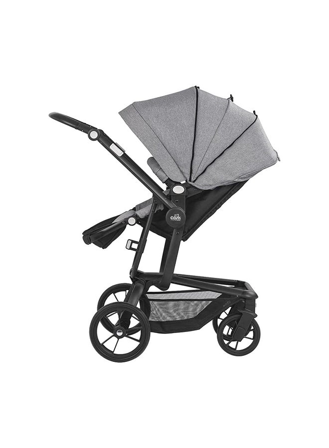 Taski Sport Baby Travel System - Grey -  Super Compact And Lightweight Travel System, Very Spacious, From 0 To 4 Years Old, 22 Kg, Rocking Function, Made In Italy, Aluminium Frame