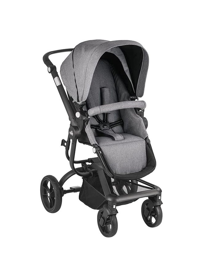 Taski Sport Baby Travel System - Grey -  Super Compact And Lightweight Travel System, Very Spacious, From 0 To 4 Years Old, 22 Kg, Rocking Function, Made In Italy, Aluminium Frame