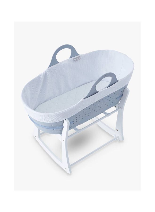 Sleepee Moses Basket With Stand - Grey/White