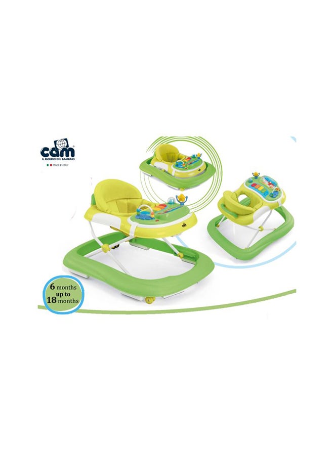 Giocando Baby Walker, Kids, Toddler, Push, Learning, Round, Activity Walker, Adjustable, Foldable - Green