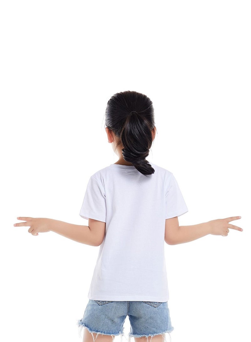 Unisex Family Couple Parent-Child clothing Football Pattern T-shirt White