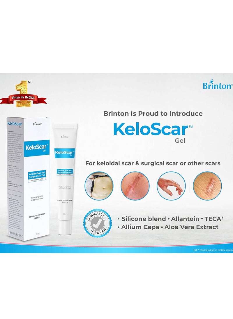 Brinton Keloscar Gel Surgical Scar Gel for All Skin Types 15G