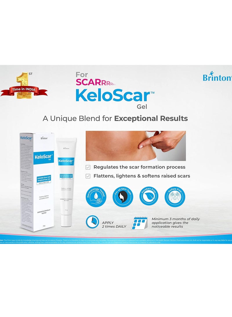 Brinton Keloscar Gel Surgical Scar Gel for All Skin Types 15G