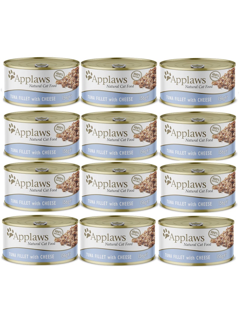12pc Natural Tuna with Cheese Cat Wet Food 156g
