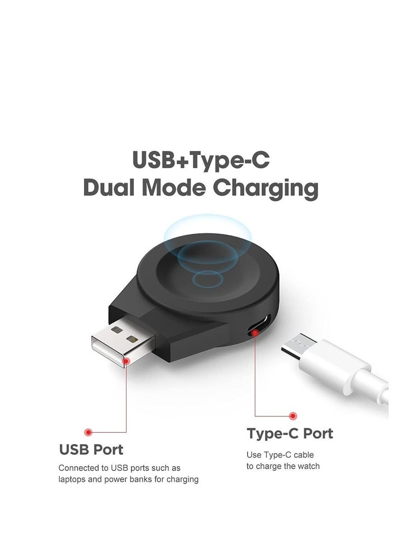 2 in 1 USB Charger for HUAWEI Watch 3, Magnetic Wireless Charging 3 Pro/HUAWEI GT2 Pro,Travel Portable Smart with C port