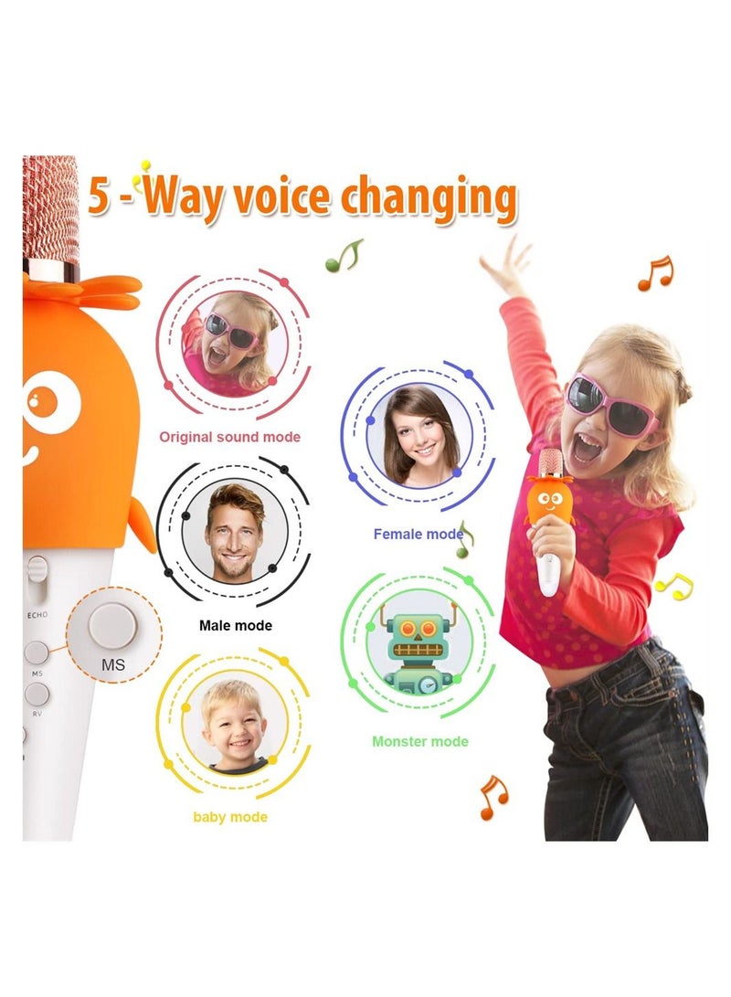 Microphone, Karaoke Wireless Microphone for Kids, Bluetooth Home Party Toys, Child with Colorful Lights Magic Voice Changing, Echo Speaker, For Boys Girls