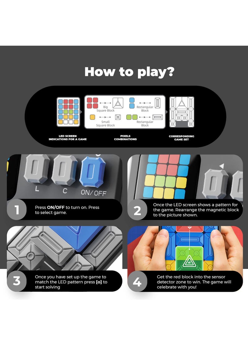 Super Slide Puzzle Games, 500+ Level Challenges Brain Teaser Puzzle, STEM Toys for Kids, Learning Games Teens, Travel Gifts Boys Girls