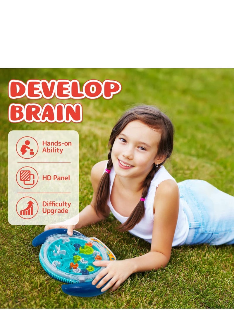 Brain Teasers Gravity Ball Game Maze Puzzle Toy Gifts for Kids Teens Adults, Mind Puzzles 3-8, 3D Kids, Labyrinth Marble with Two Steel Marbles