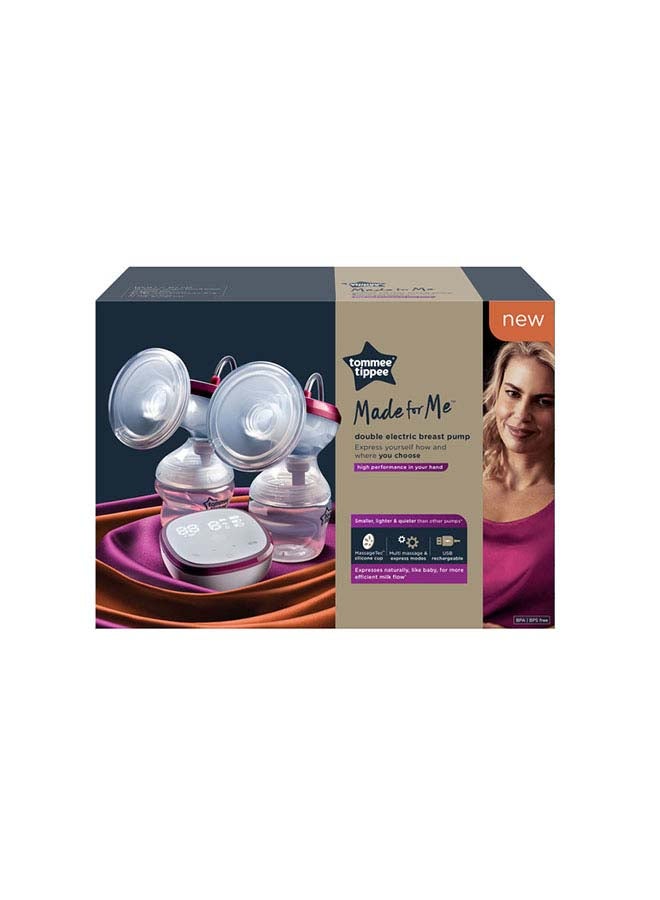Made for Me Single Electric Breast Pump, Strong Suction, Soft Feel, USB Rechargeable, Quiet, Portable, Express Modes, Baby Bottle Included