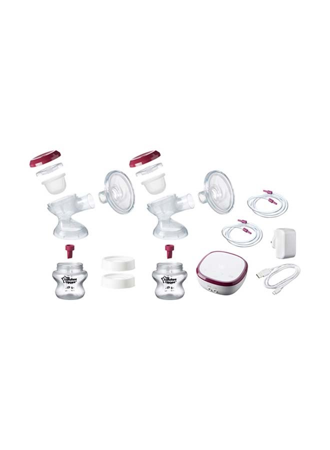 Made for Me Single Electric Breast Pump, Strong Suction, Soft Feel, USB Rechargeable, Quiet, Portable, Express Modes, Baby Bottle Included