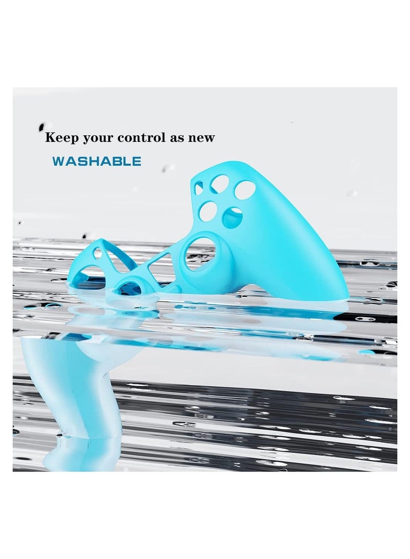 PS5 Controller Skins Silicone Protective Cover, Case with 2 Thumb Grip Caps for Playstation 5 DualSense Wireless Controller, Blue