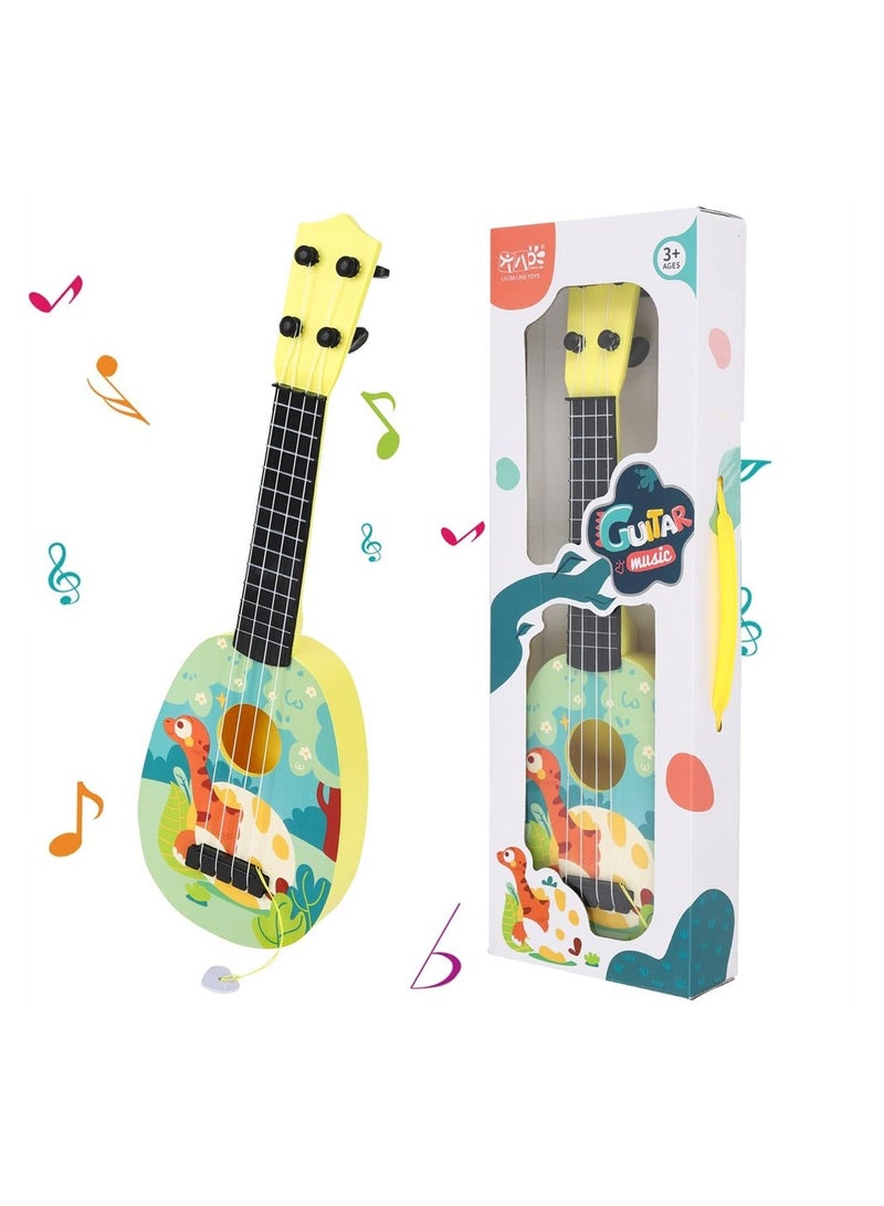 Kids Ukulele Guitar Toy 43 CM Musical Instrument with 4 Adjustable Strings Mini and Picks Learning Educational Toys for Toddlers Boys Girls