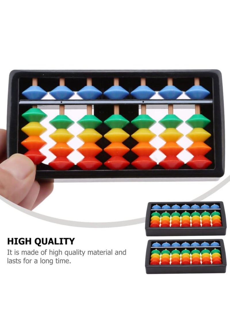 3pcs Chinese Abacus Rainbow Color Column Soroban Vintage Calculator Math Counting Tool Toy for Students Kid