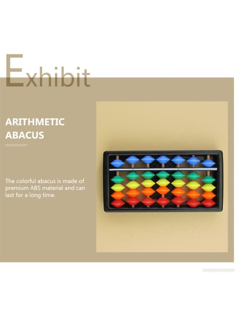 3pcs Chinese Abacus Rainbow Color Column Soroban Vintage Calculator Math Counting Tool Toy for Students Kid