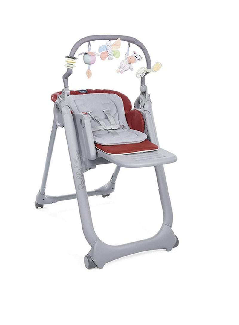 Polly Magic Relax High Chair With Toy Bar 0M-3Yrs, Red Passion