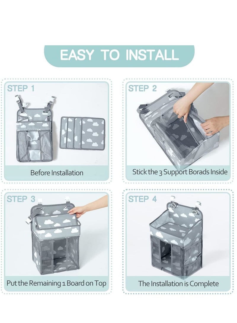 COOLBABY Baby Diaper Storage Bag multi-functional Large Capacity Bedside Hanging Storage