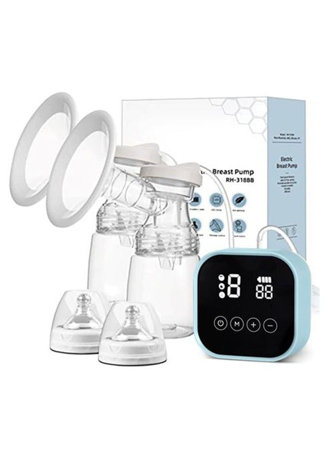 Electric Double Breast Pump with Lactation Function Wearable Hands Free Electric Automatic Breastfeeding Breast Pump(Assorted Colors)