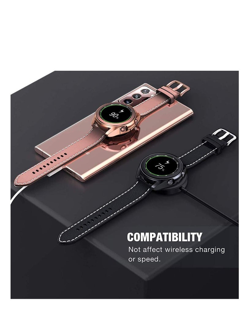 Screen Protector Compatible for Samsung Galaxy Watch 3 45mm Invisible Defender Tempered and 2 Pack Glass Protective Film TPU Cover Accessories Set