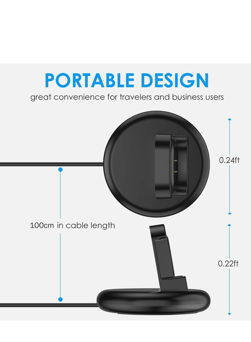 Charger Compatible with Fitbit Sense/Fitbit Versa 3 Charging Dock, Anti-Slip Replacement Cable Stand Station 100cm Cord Accessories Cradle Base Holder for Sense/Versa Smartwatch