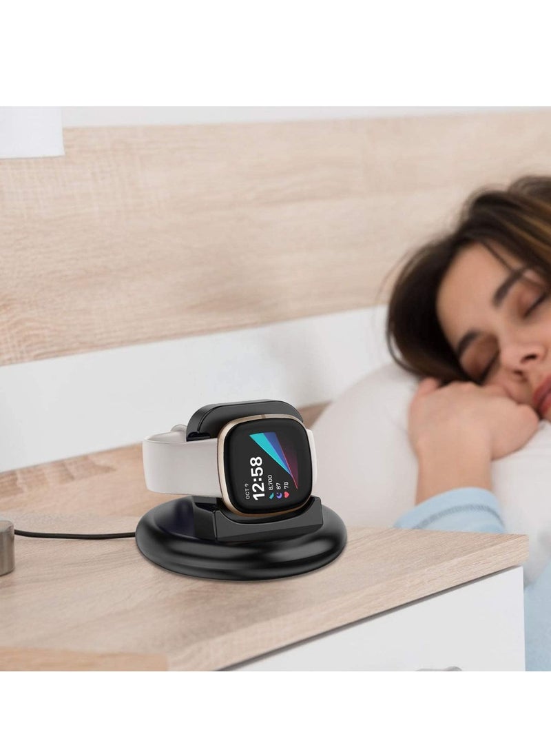 Charger Compatible with Fitbit Sense/Fitbit Versa 3 Charging Dock, Anti-Slip Replacement Cable Stand Station 100cm Cord Accessories Cradle Base Holder for Sense/Versa Smartwatch