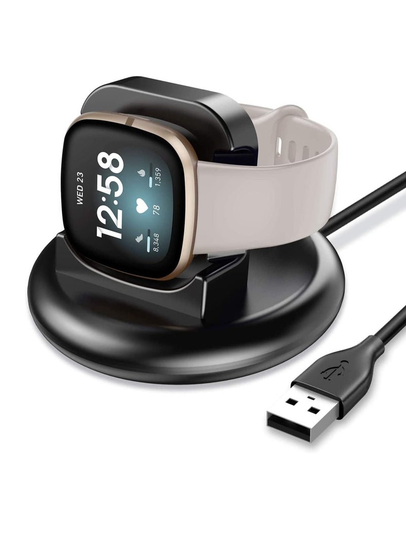 Charger Compatible with Fitbit Sense/Fitbit Versa 3 Charging Dock, Anti-Slip Replacement Cable Stand Station 100cm Cord Accessories Cradle Base Holder for Sense/Versa Smartwatch