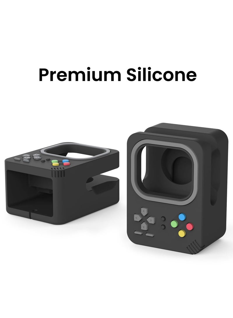 Charging Stand Compatible with Apple Watch Ultra SE2 Series 8 7 6 SE 5 4 3 2 1 (49mm, 45mm, 44mm, 42mm, 41mm, 40mm, 38mm) Silicone Holder Dock, Supports Nightstand Mode