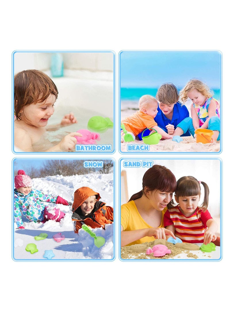Set Beach Toys for Toddlers Soft Material Truck Molds with Mesh Bag Sand and Water Play Assorted Colour Colorful Kids Castle