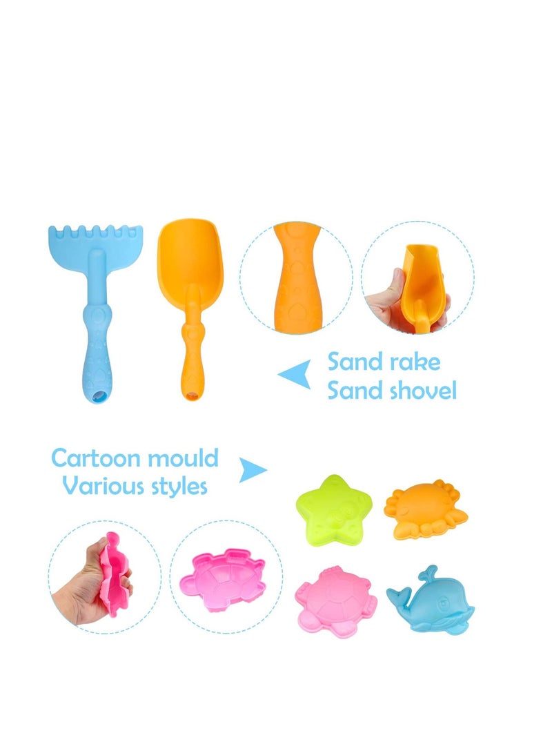 Set Beach Toys for Toddlers Soft Material Truck Molds with Mesh Bag Sand and Water Play Assorted Colour Colorful Kids Castle