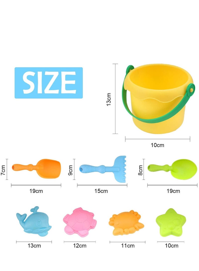 Set Beach Toys for Toddlers Soft Material Truck Molds with Mesh Bag Sand and Water Play Assorted Colour Colorful Kids Castle