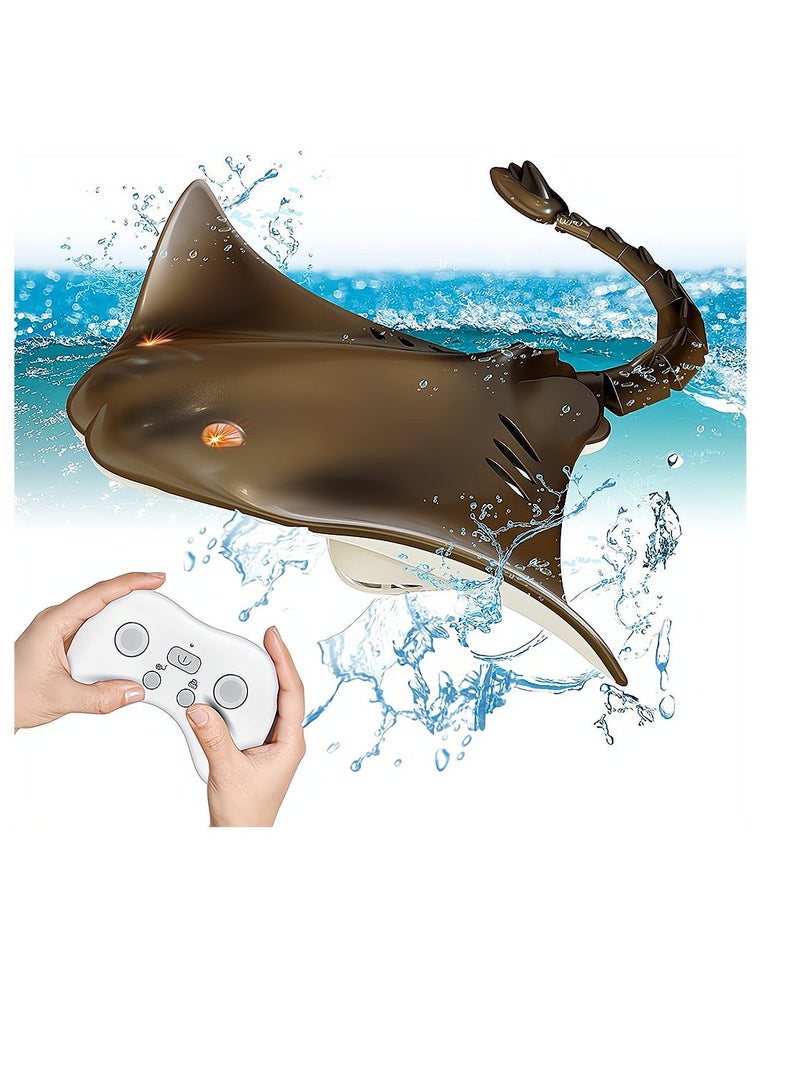 Pool Toys Remote Control Shark Boat High Simulation Stingray Underwater Animal Water for Kids Age 8-12 RC Boats Lake Swimming Bathroom Diving Boys Girls Gifts