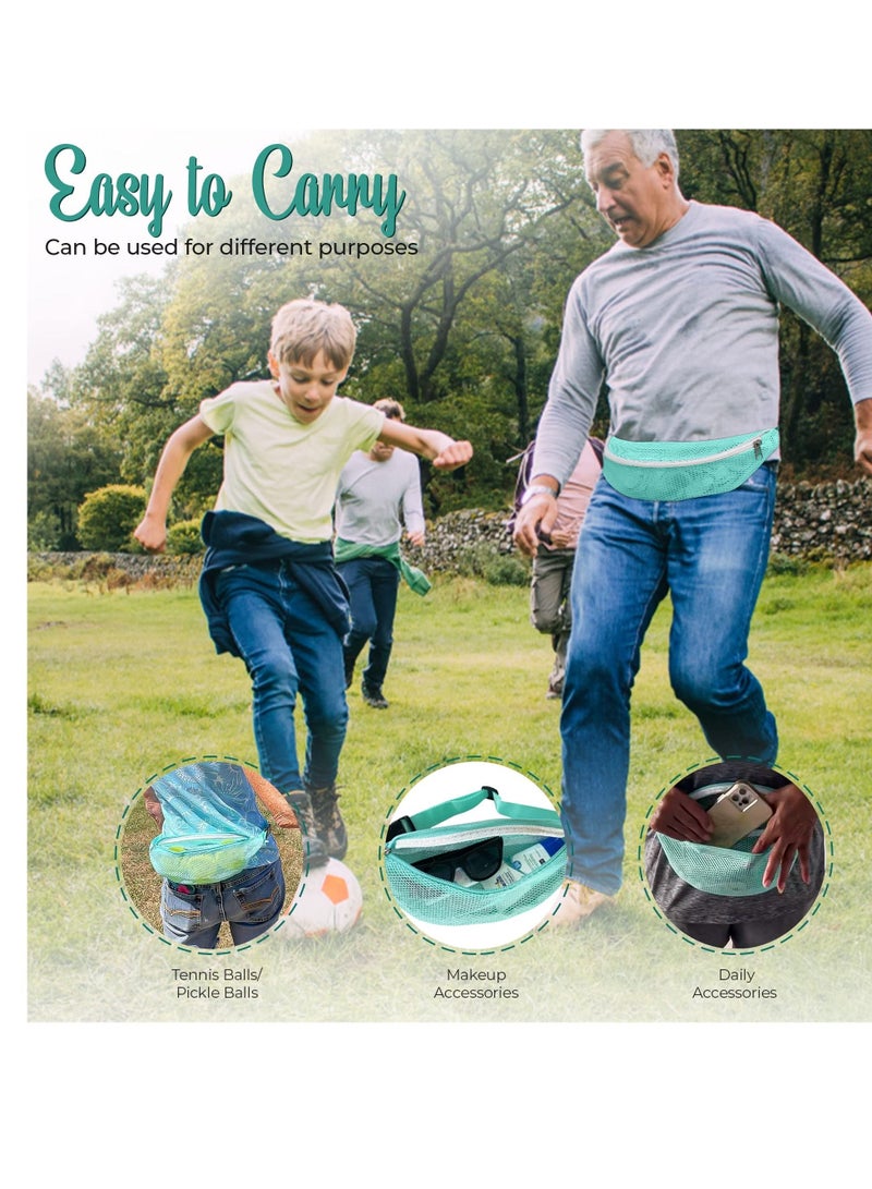 2 PCS Mesh Beach Bag, Shell Collecting Adjustable Strap Kids Quick Dry Net Tote, Suitable for Seashells Rocks Boys and Girls (Pink & Teal )