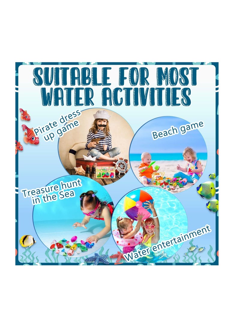 Acrylic Gems Toys, 13 Pcs Colorful Diamond Gem, Summer Underwater Gemstones Set, Diving Gem Swimming for Kids Pool Party Favors