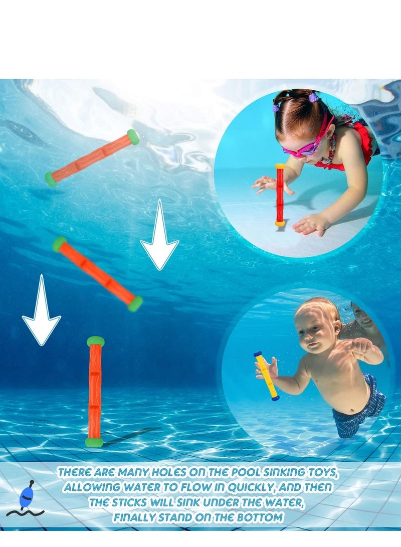 Diving Toys, 10 Pieces Underwater Play Sticks Colorful Swimming Pool Toys for Kids
