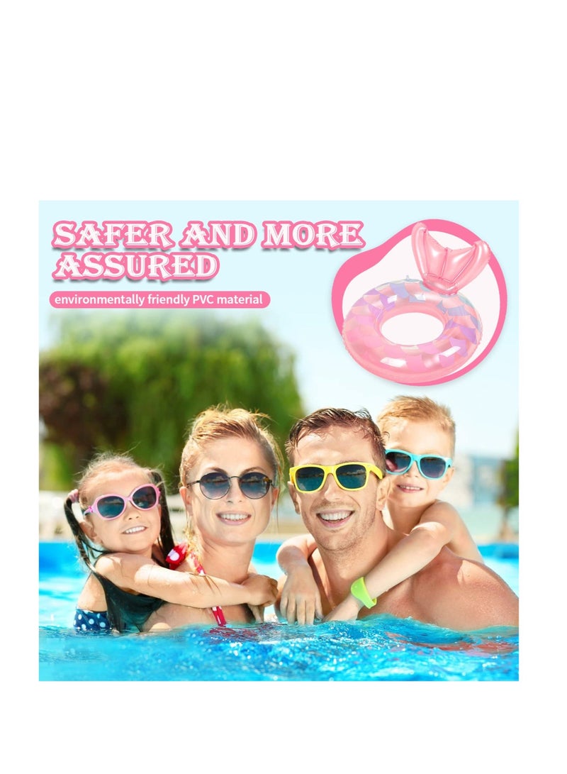 Baby Swimming Float, Mermaid Ring, Inflatable Swim Fun Water Toy Accessories for 4-7 Years Old Babies Girls Boys Training