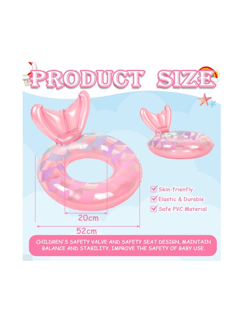 Baby Swimming Float, Mermaid Ring, Inflatable Swim Fun Water Toy Accessories for 4-7 Years Old Babies Girls Boys Training