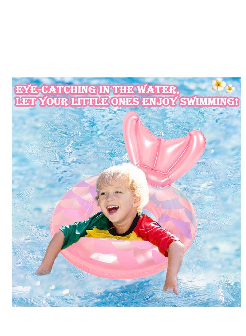 Baby Swimming Float, Mermaid Ring, Inflatable Swim Fun Water Toy Accessories for 4-7 Years Old Babies Girls Boys Training