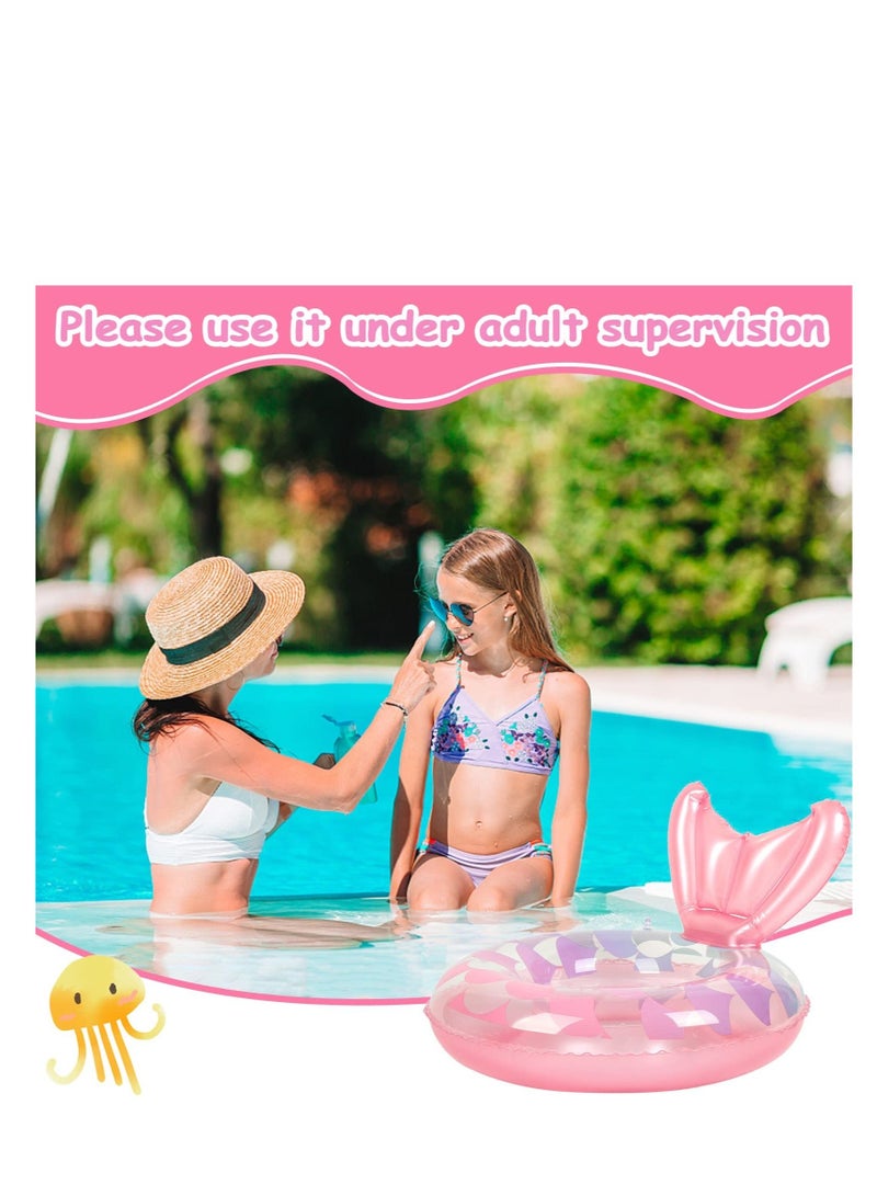 Baby Swimming Float, Mermaid Ring, Inflatable Swim Fun Water Toy Accessories for 4-7 Years Old Babies Girls Boys Training