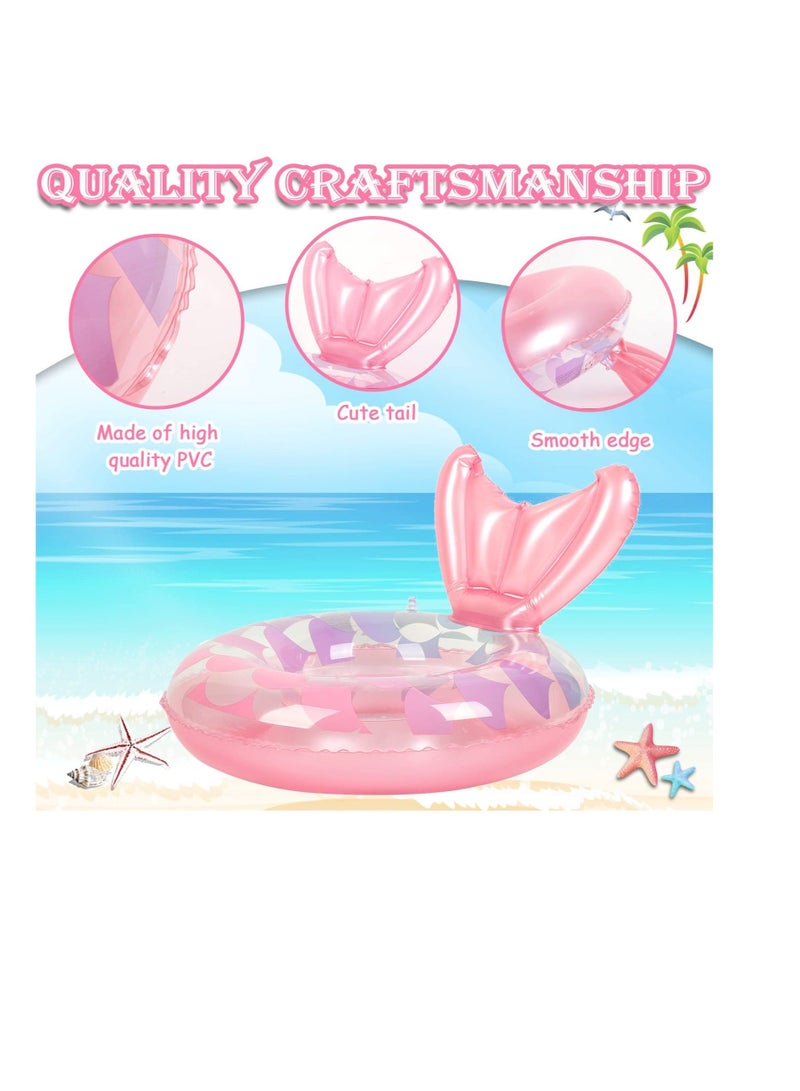Baby Swimming Float, Mermaid Ring, Inflatable Swim Fun Water Toy Accessories for 4-7 Years Old Babies Girls Boys Training