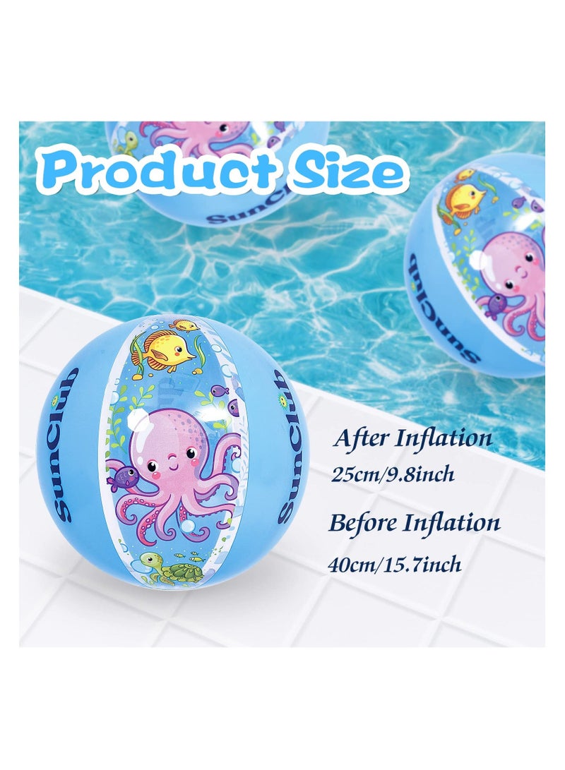 SYOSI, Inflatable Beach Ball, 3pcs Swimming Pool Party Toys Summer Favors Float Balls for Boys Girls (40cm)