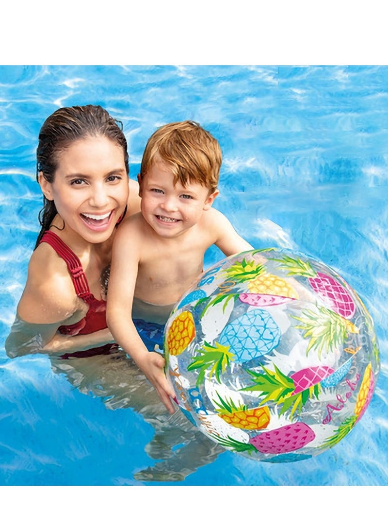 Inflatable Beach Balls, 3 Pcs Kids Pool Handballs, Colorful Sea Life Printed Clear Game Water 33cm Diameter for Summer Party (Random Colors)